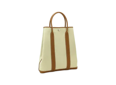 Hermes Women's Garden File 37 Toile Militaire Negonda Tote Bag "Beton/Gold"