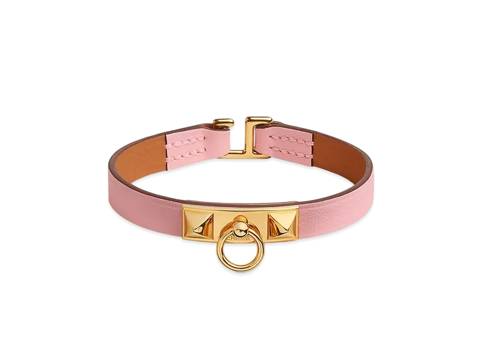 Hermes Rivale Mini Bracelet "Rose Sakura/Gold"