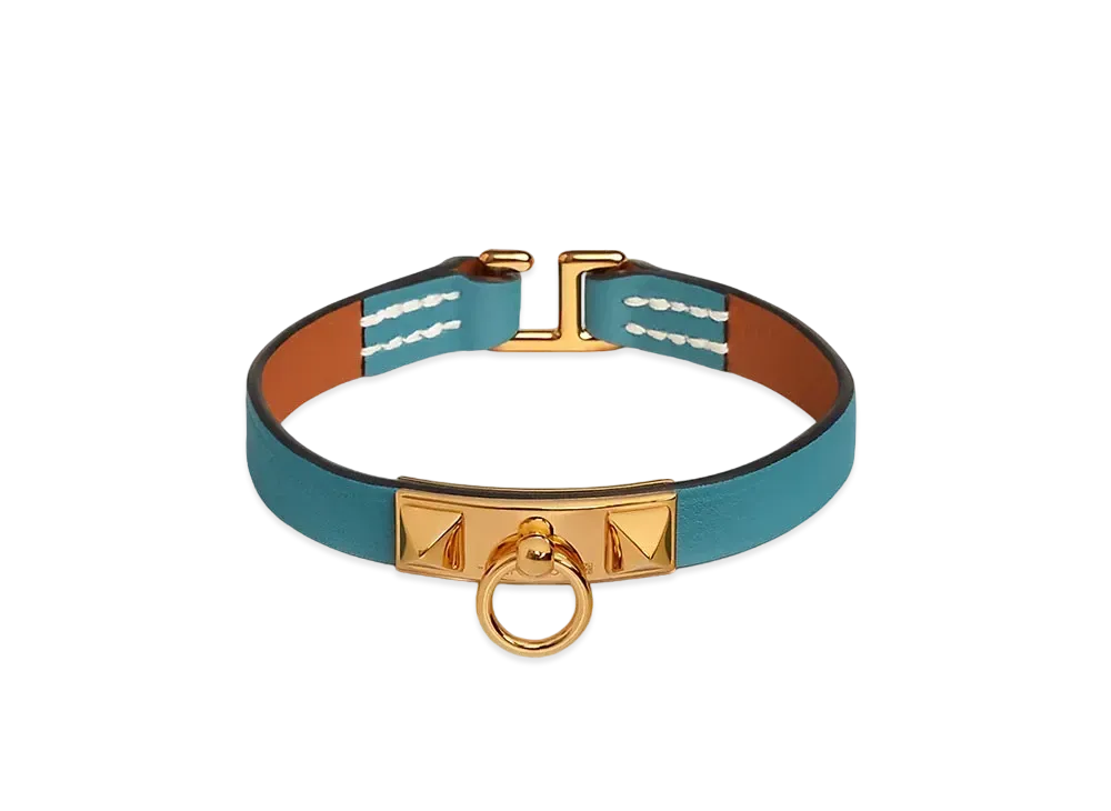 Hermes Rivale Mini Bracelet "Bleu Jean/Gold"