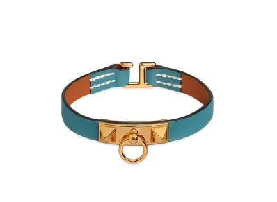 Hermes Rivale Mini Bracelet "Bleu Jean/Gold"