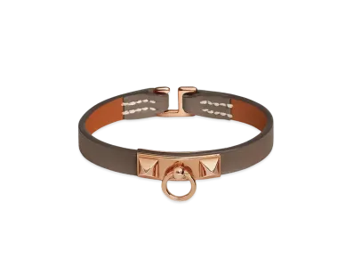 Hermes Rivale Mini Bracelet "Etoupe/Pink Gold"