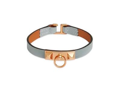 Hermes Rivale Mini Bracelet "Bleu Glacier/Pink Gold"