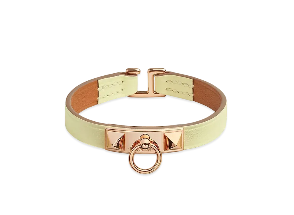Hermes Rivale Mini Bracelet "Jaune Milton/Pink Gold"