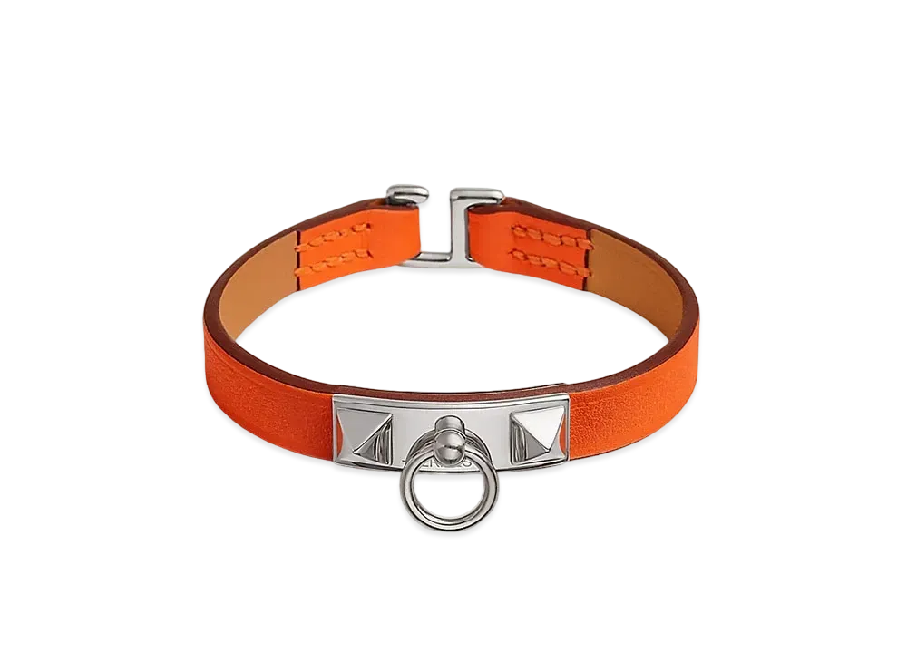 Hermes Rivale Mini Bracelet "Orange Minium/Palladium"