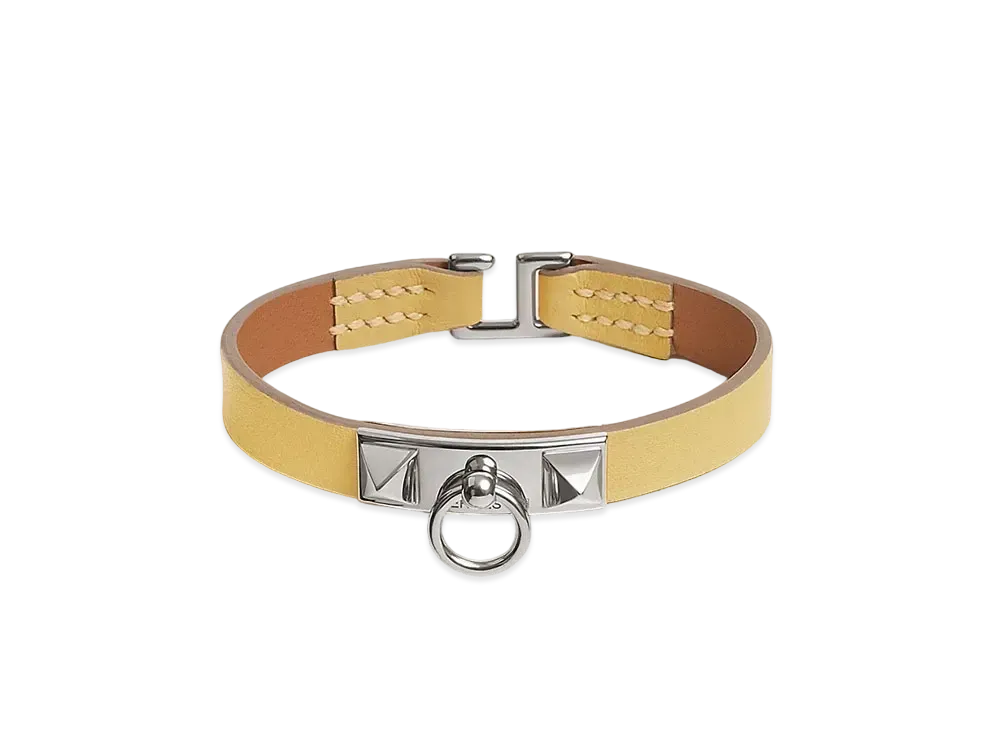 Hermes Rivale Mini Bracelet "Jaune Poussin/Palladium"