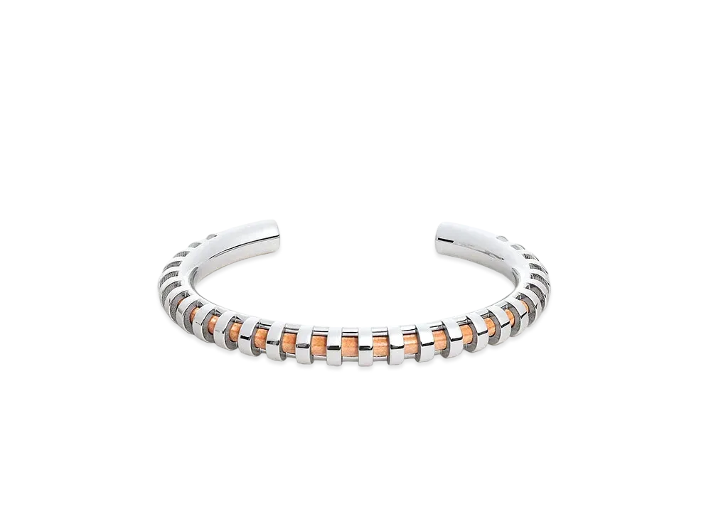 Hermes Rayures Bracelet "Naturel Bouton D'or"