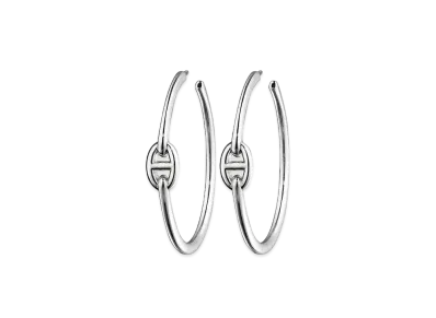 Hermes Chaine D'ancre Enchainee Earrings Large Model "Silver"