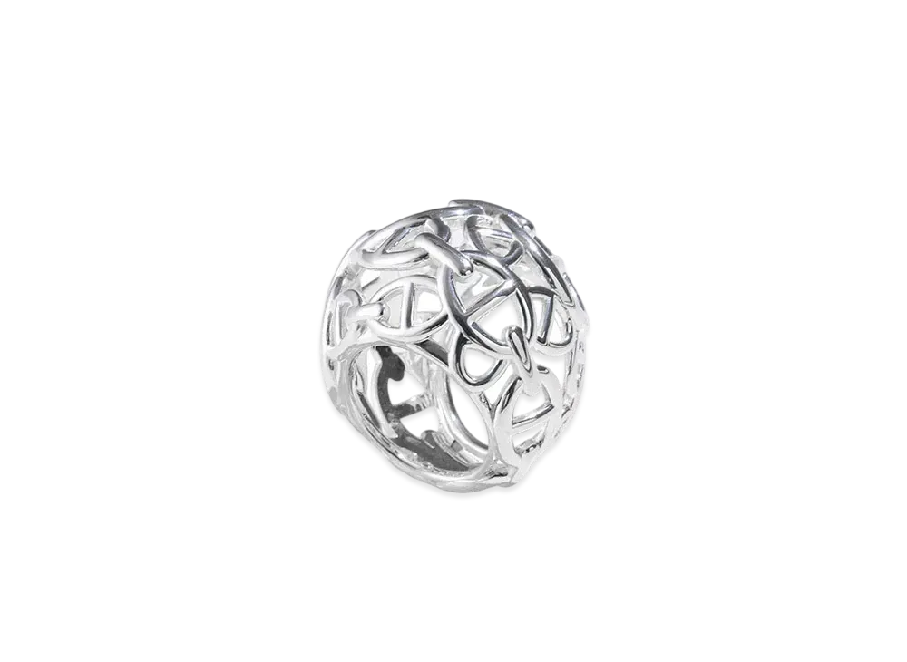 Hermes Chaine D'ancre Enchainee Ring Very Large Model "Silver"