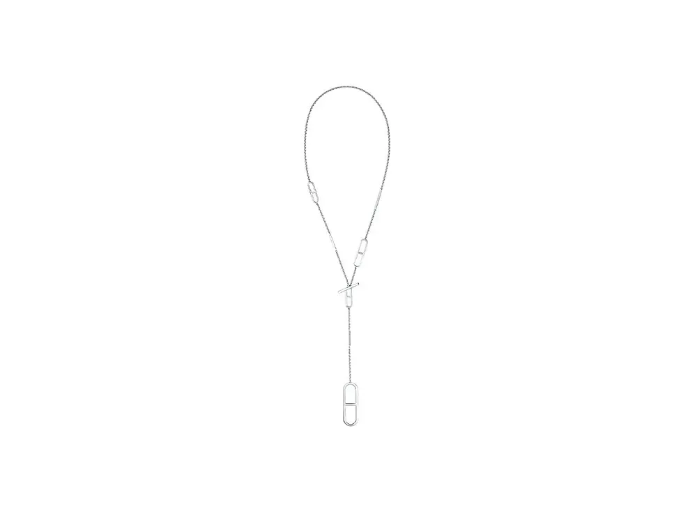 Hermes Ever Chaine D'ancre Long Necklace "Silver"
