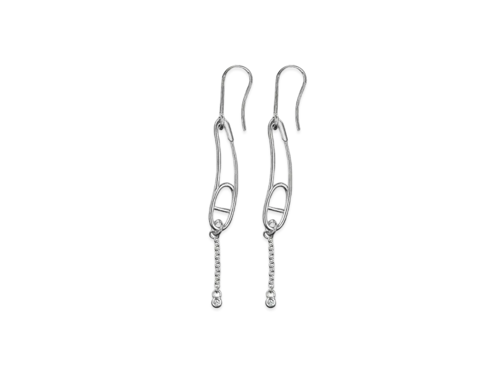Hermes Chaine D'ancre Punk Earrings Small Model "Silver"