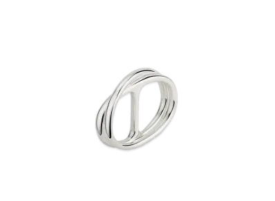 Hermes Chaine D'ancre Punk Double Ring "Silver"