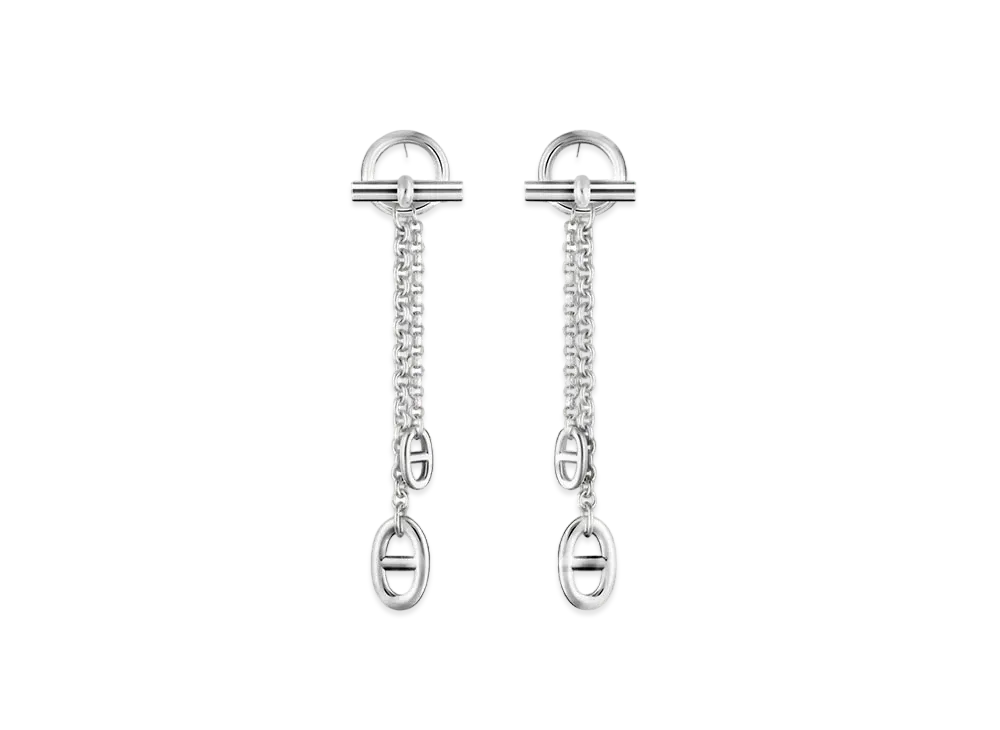 Hermes New Farandole Earrings Medium Model "Silver"