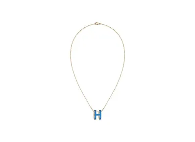 Hermes Pop H Pendant "Gold/Blue Saphir"