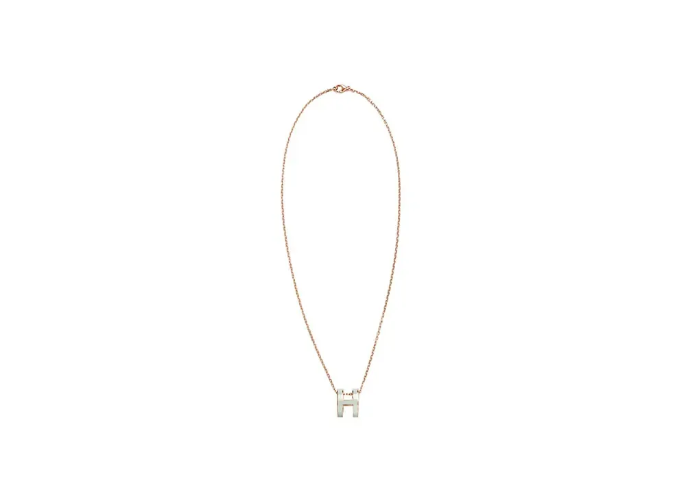 Hermes Pop H Pendant "Rose Gold/Vert Fizz"