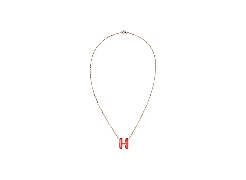 Hermes Pop H Pendant "Rose Gold/Rouge Coraille"