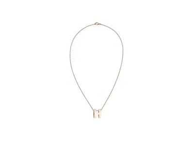 Hermes Pop H Pendant "Rose Gold/Blanc"