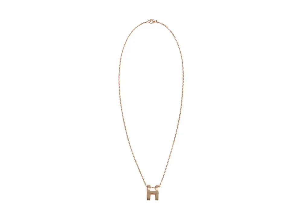 Hermes Pop H Pendant "Marron Glace/Rose Gold"