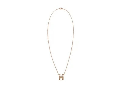 Hermes Pop H Pendant "Marron Glace/Rose Gold"