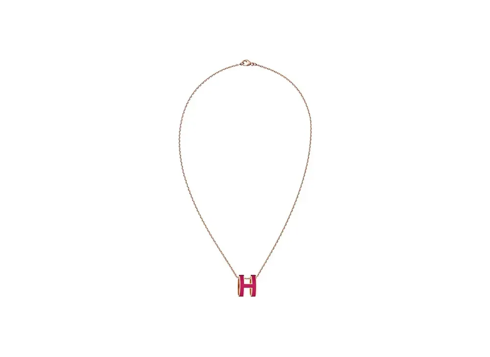 Hermes Pop H Pendant "Rose Gold/Framboise"