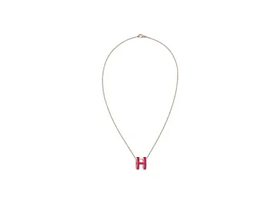 Hermes Pop H Pendant "Rose Gold/Framboise"