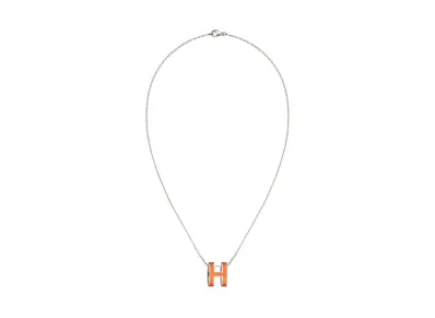 Hermes Pop H Pendant "Orange Soie/Palladium"