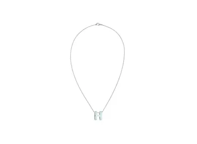 Hermes Pop H Pendant "Palladium/Blue Zephyr"