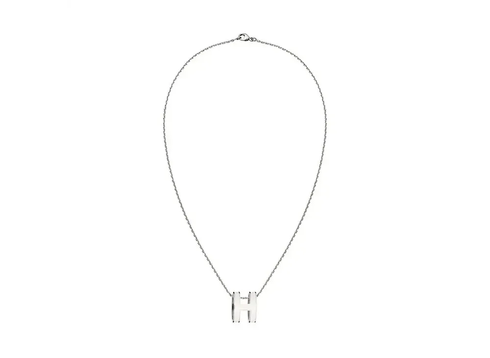 Hermes Pop H Pendant "Blanc/Palladium"