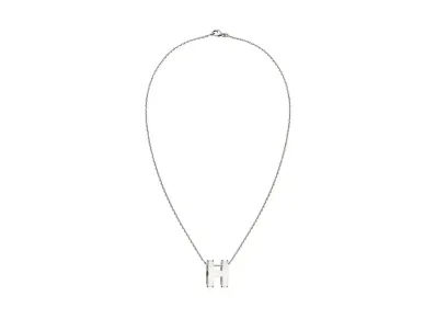 Hermes Pop H Pendant "Blanc/Palladium"