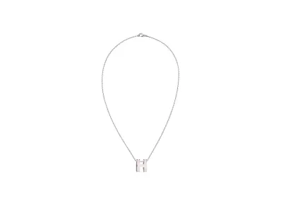 Hermes Pop H Pendant "Palladium/Rose Dragee"