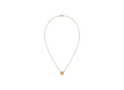 Hermes Mini Pop H Pendant "Gold/Orange Soie"