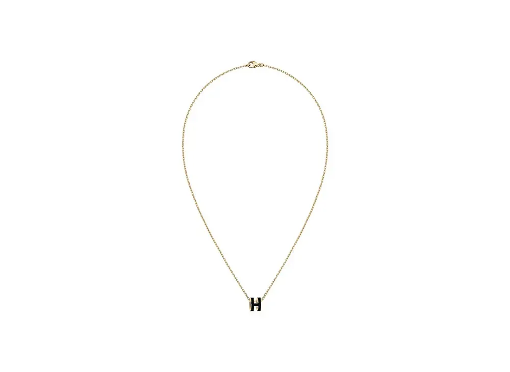 Hermes Mini Pop H Pendant "Gold/Noir"