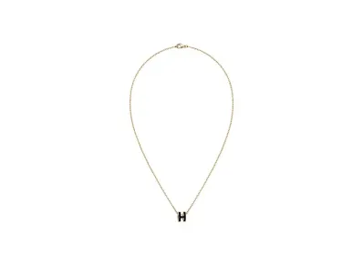 Hermes Mini Pop H Pendant "Gold/Noir"
