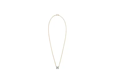 Hermes Mini Pop H Pendant "Gold/Bleu Lin"