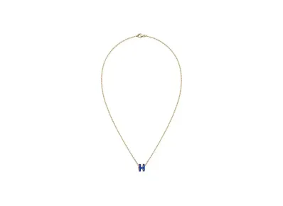 Hermes Mini Pop H Pendant "Gold/Blue Royal"