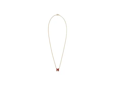 Hermes Mini Pop H Pendant "Gold/Rouge Ruby"