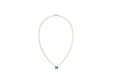 Hermes Mini Pop H Pendant "Gold/Malachite"