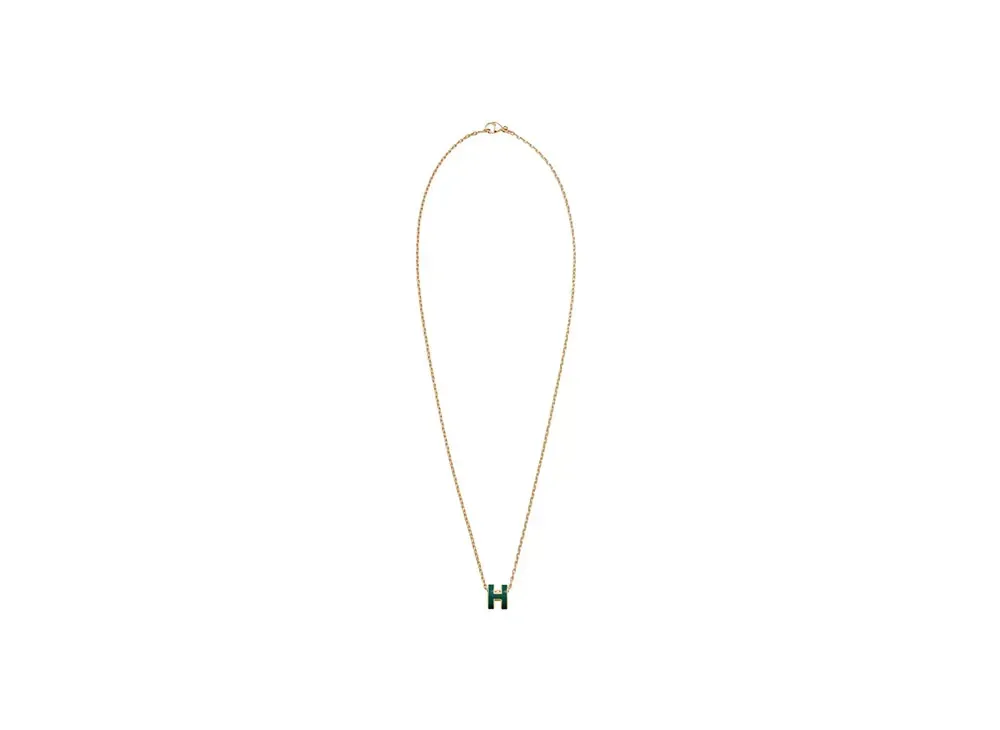 Hermes Mini Pop H Pendant "Gold/Vert Cypres"