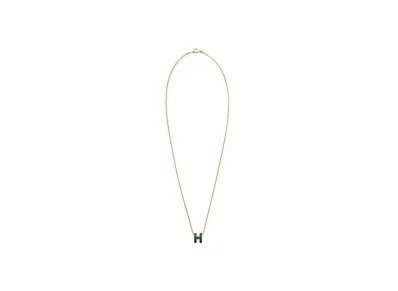Hermes Mini Pop H Pendant "Gold/Vert Cypres"