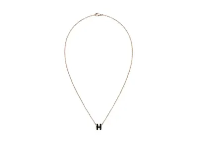 Hermes Mini Pop H Pendant "Noir/Rose Gold"