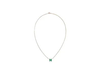 Hermes Mini Pop H Pendant "Rose Gold/Malachite"