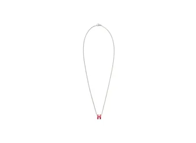 Hermes Mini Pop H Pendant "Palladium/Rosetropic"