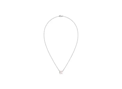 Hermes Mini Pop H Pendant "Palladium/Rose Dragee"
