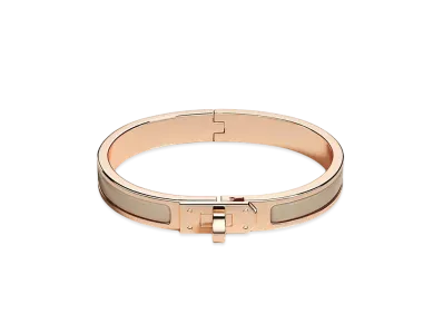 Hermes Mini Clic Kelly Bracelet "Marron Glace/Pink Gold"