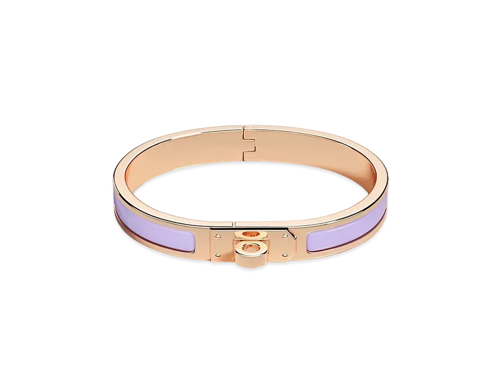 Hermes Mini Clic Kelly Bracelet "Lilas/Pink Gold"