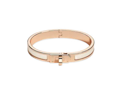 Hermes Mini Clic Kelly Bracelet "Creme/Pink Gold"