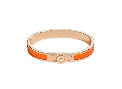 Hermes Mini Clic Kelly Bracelet "Orange Fruite/Pink Gold"