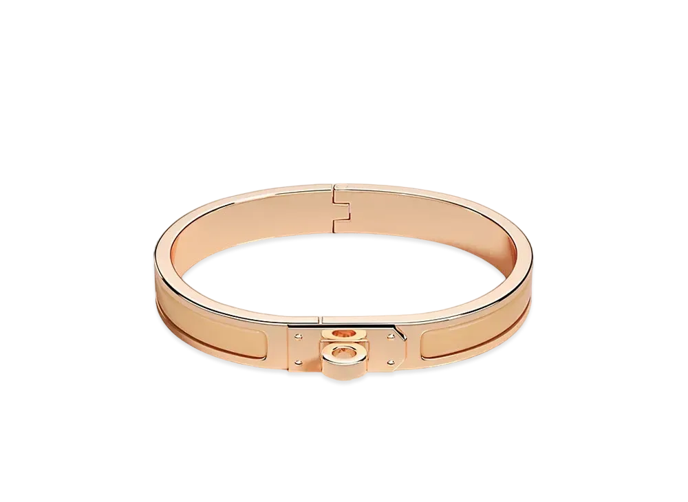 Hermes Mini Clic Kelly Bracelet "Sable/Pink Gold"