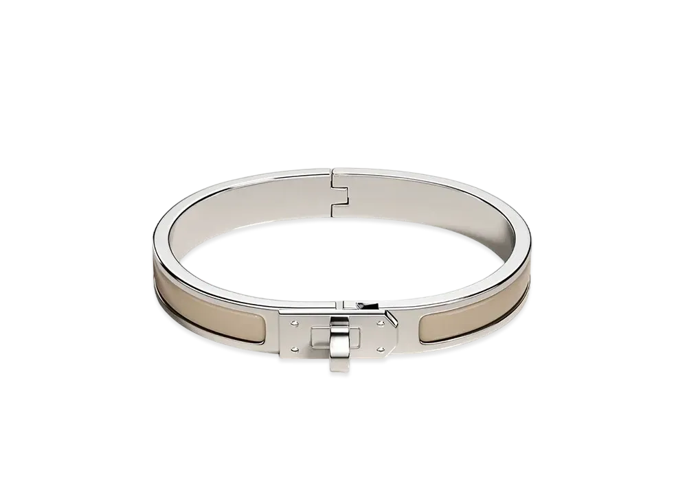 Hermes Mini Clic Kelly Bracelet "Marron Glace/Palladium"
