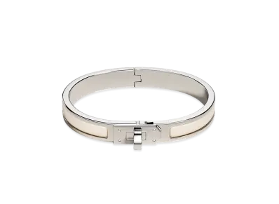 Hermes Mini Clic Kelly Bracelet "Creme/Palladium"