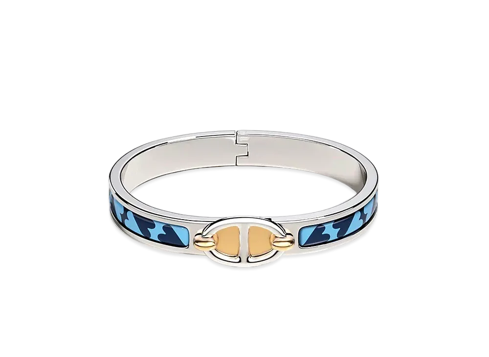 Hermes Mini Clic Chaine D'ancre Maillon Bracelet "Ecume/Palladium"